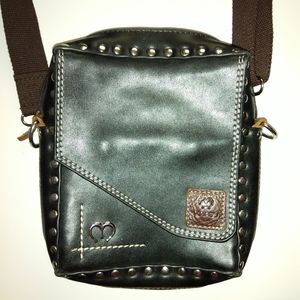 Michaela Leather Messenger Purse